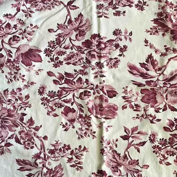 Pottery Barn Red Floral Duvet Cover Queen 100% Cotton - Picture 2 of 5